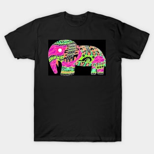 mexican floral totonac elephant in ecopop arts T-Shirt